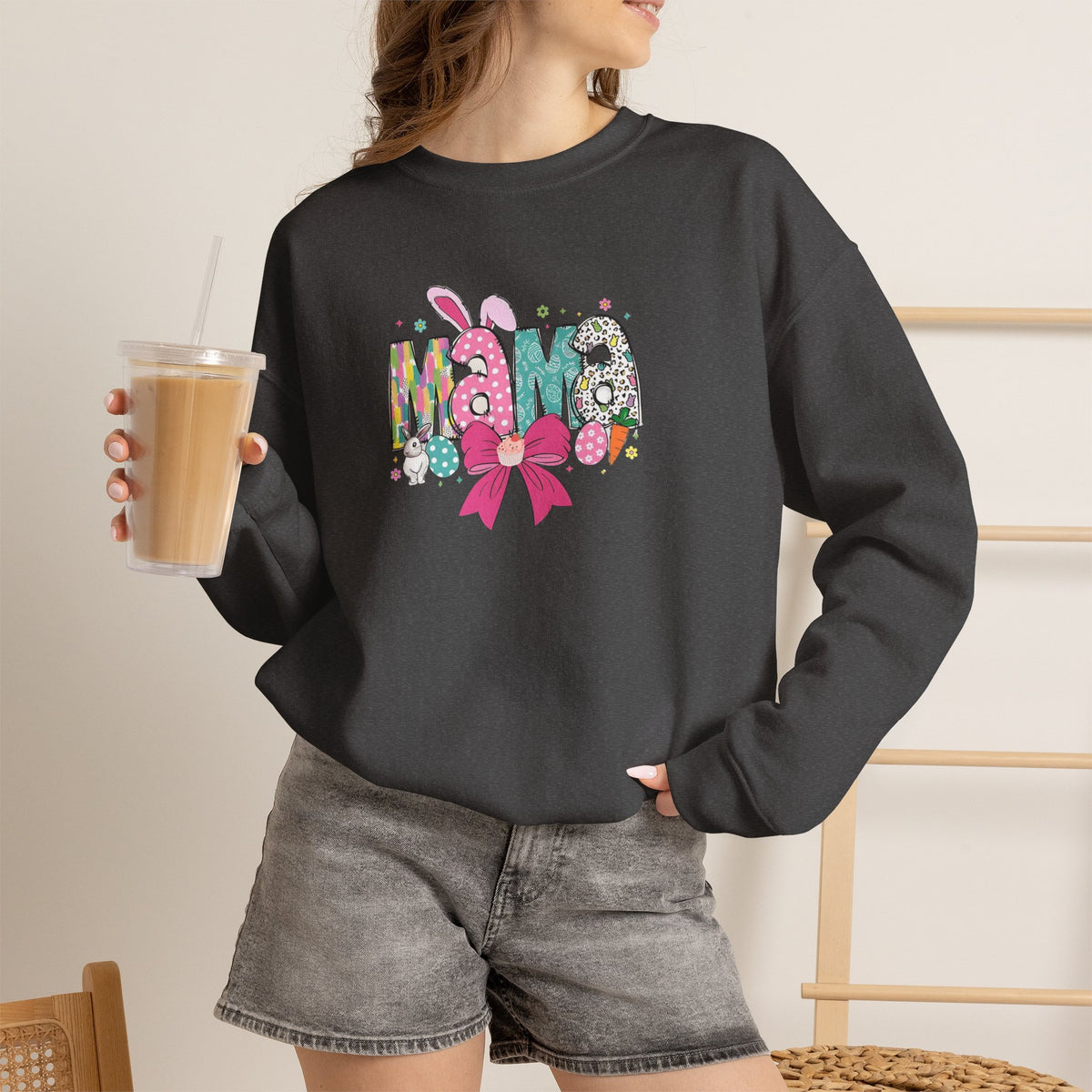 Mama Floral Ribbon Sweatshirt