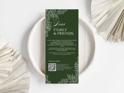 Gatefold Wedding Invitation Template, Menu Card, Thank you Card, Place Card, Name Card WI264