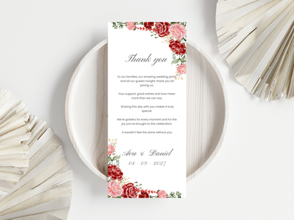 Wedding Invitation Bundle, RSVP, Thank You Card, Table Card, Menu Card, Reception Card, Details Card. WI232