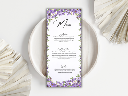 Watercolor Purple Floral Wedding Invitation Bundle, Editable Wedding Suite, Digital Download | MTC409