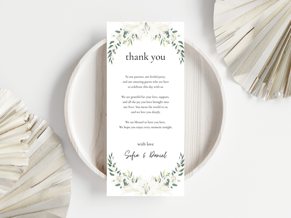 Wedding Invitation Bundle, RSVP, Thank You Card, Table Card, Menu Card, Reception Card, Details Card. WI248