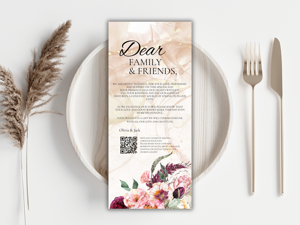 Wedding Invitation Bundle, RSVP, Thank You Card, Table Card, Menu Card, Reception Card, Details Card. WI270