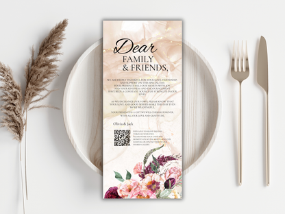 Wedding Invitation Bundle, RSVP, Thank You Card, Table Card, Menu Card, Reception Card, Details Card. WI270