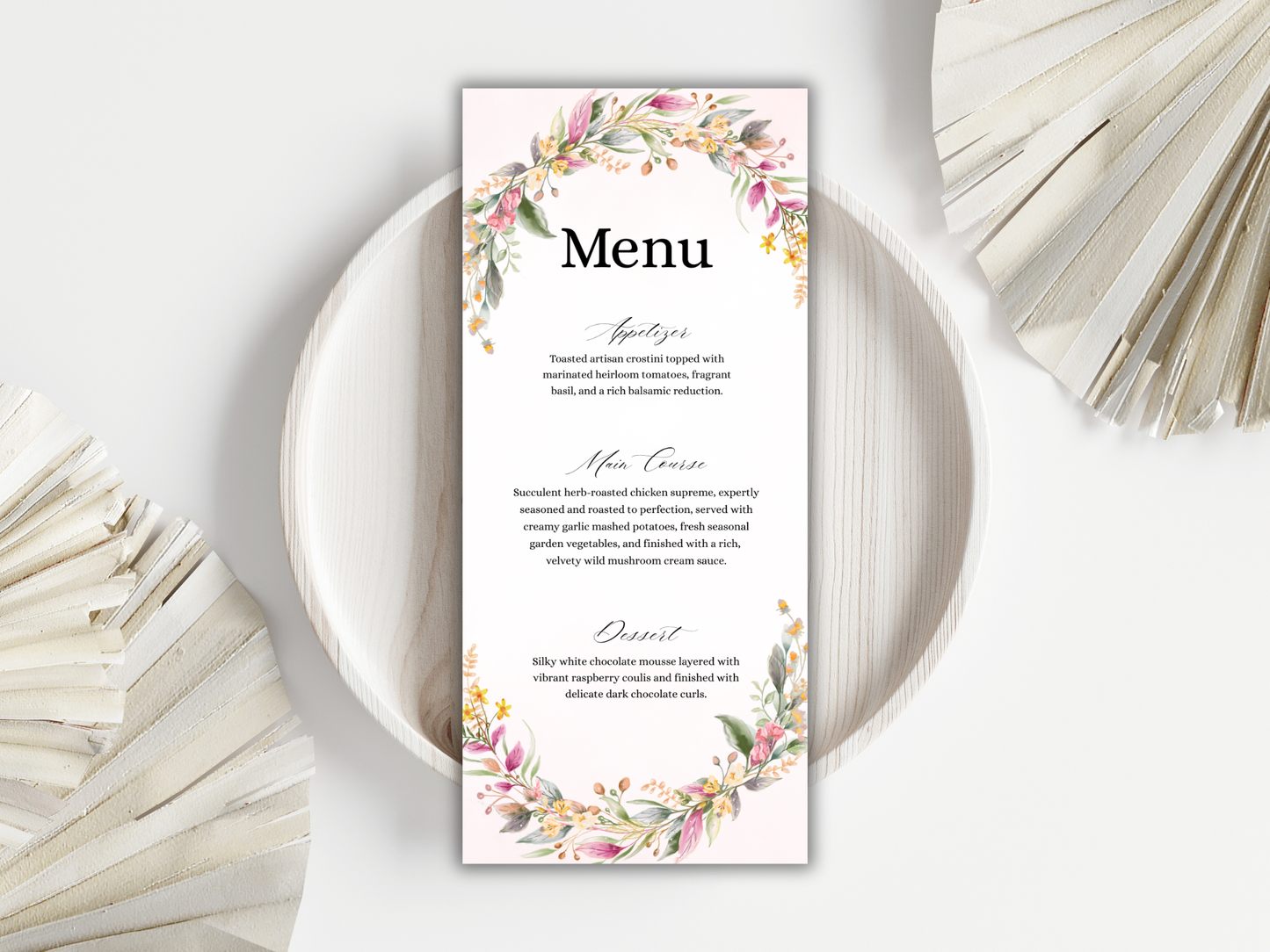 Botanical Wedding invitation Bundle,  Menu, Details, RVSP, Bottle Label, Instant Download MTC405