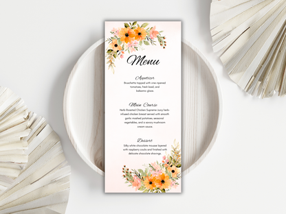 Elegant Wedding Stationery Bundle, Editable Template, Menu, Thank You & Table Cards, [CANVA DESIGNS] WI395