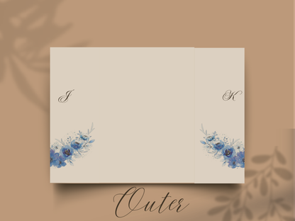 Gatefold Wedding Invitation Template, Menu Card, Thank you Card, Place Card, Name Card WI268