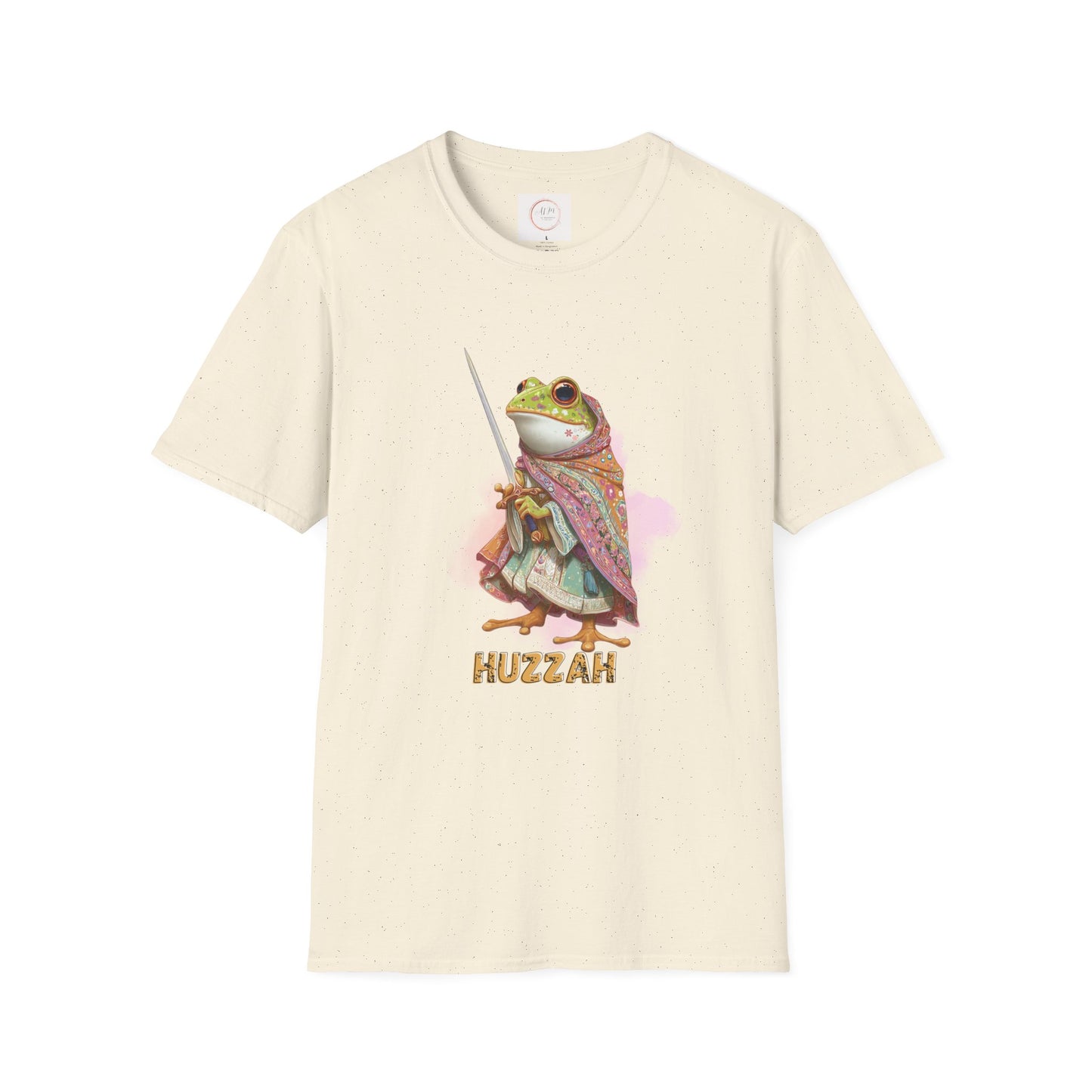 Frog Knight T-Shirt — 'Huzzah' Medieval Amphibian Graphic Tee