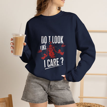 Do I Look Like I Care? Crewneck Sweatshirt — Funny Sarcastic Floral Pullover
