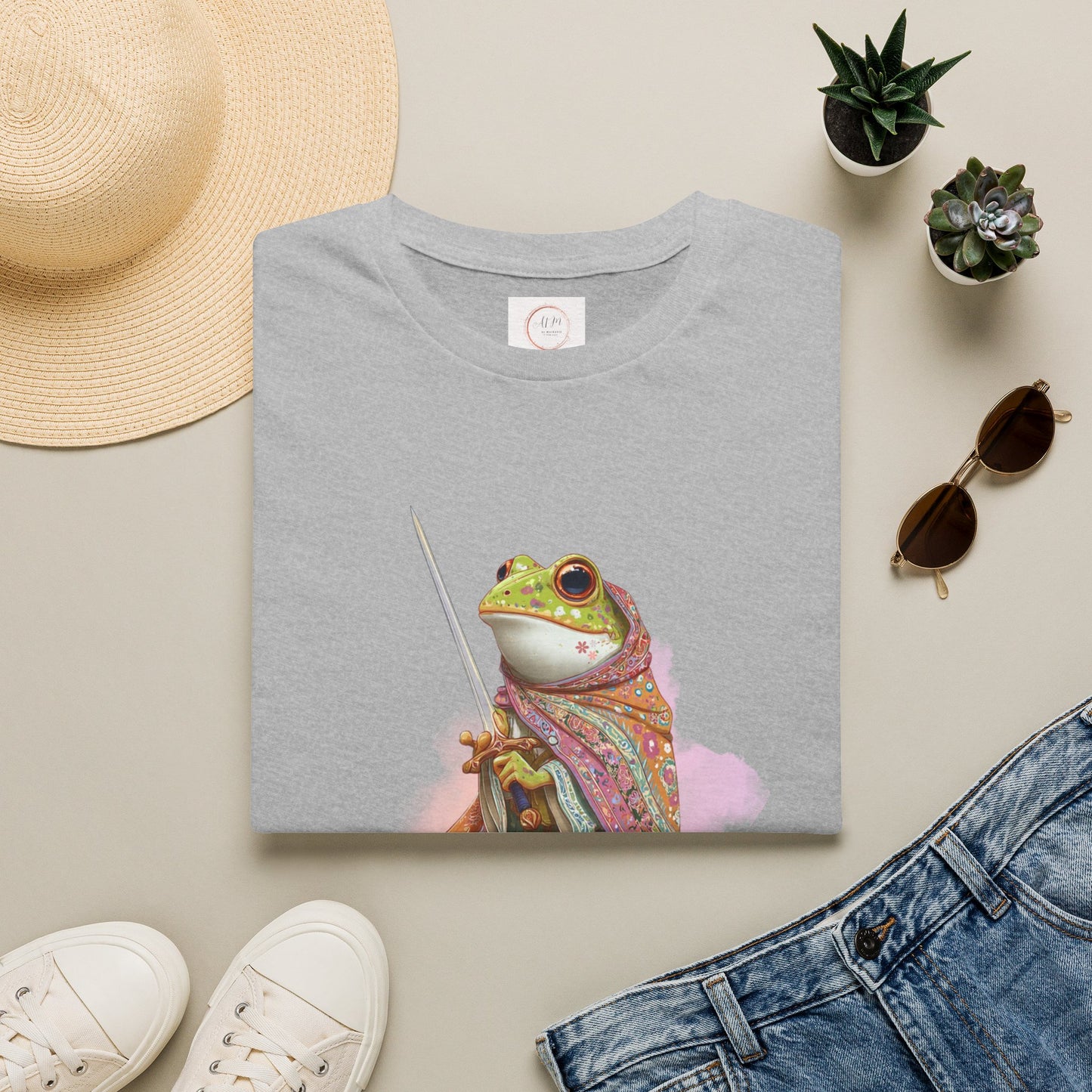 Frog Knight T-Shirt — 'Huzzah' Medieval Amphibian Graphic Tee