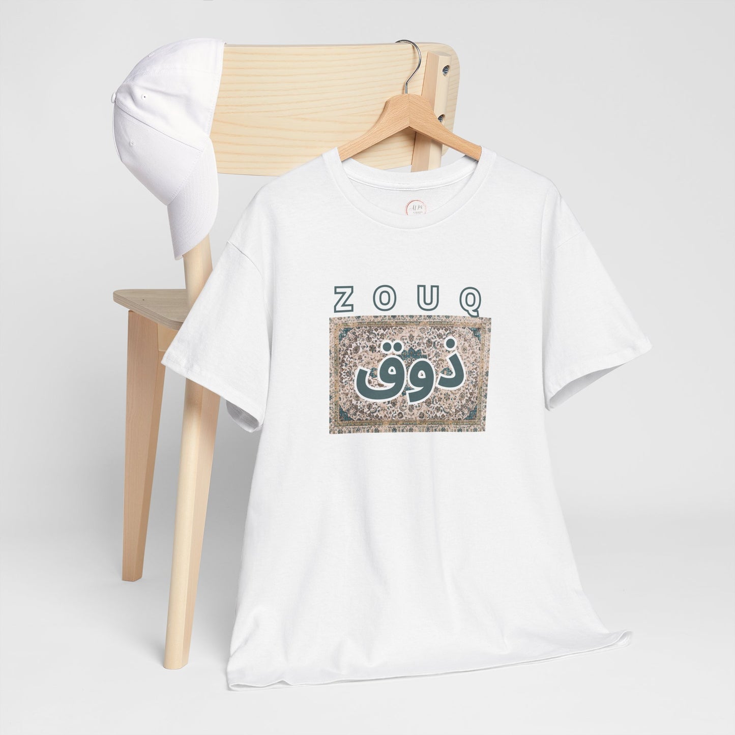 Zouq Arabic Graphic Tee — "ZOUQ / ذوق" Vintage Mosaic Design