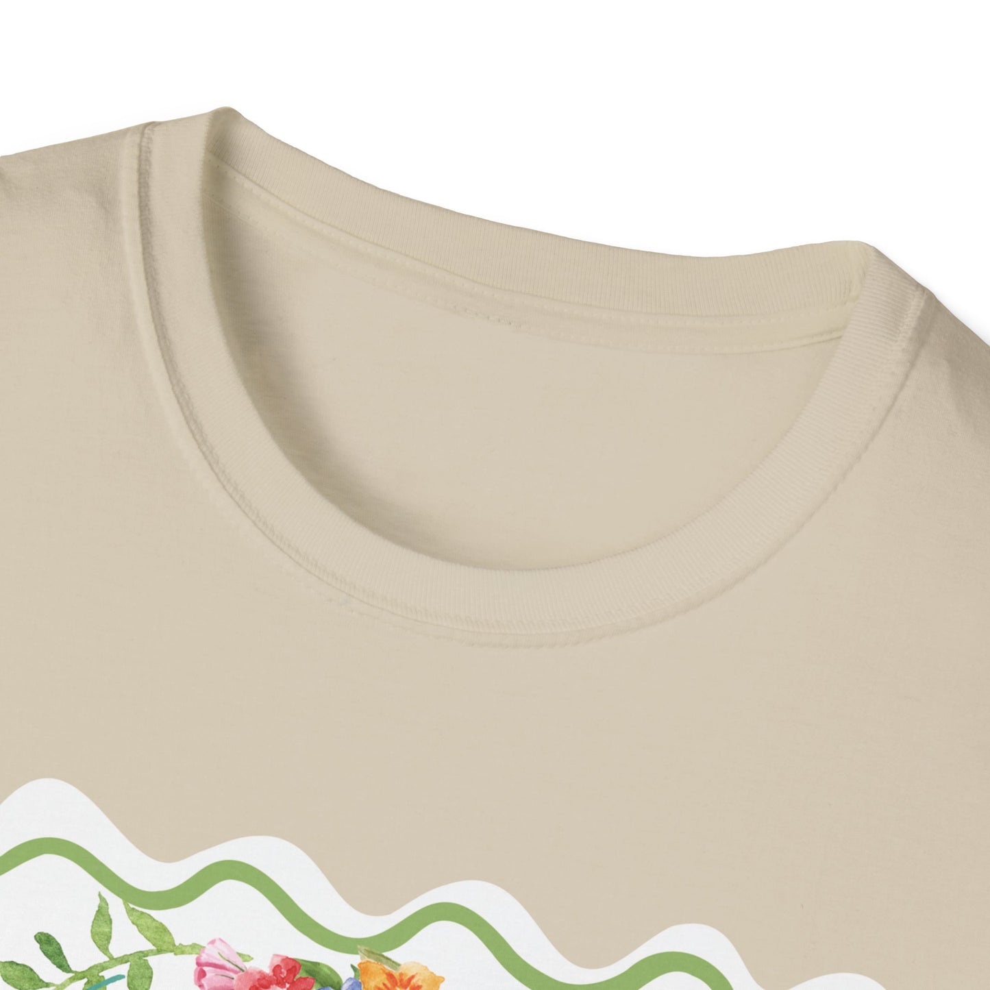 Florals and Good Vibes Unisex Softstyle T-Shirt, Casual Tee, Flower Shirt, Positive Vibes, Gift for Her, Summer Fashion