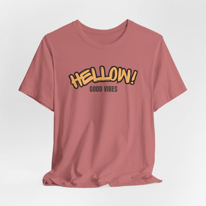 HELLOW! Good Vibes Tee | Retro Bubble Graphic T-Shirt
