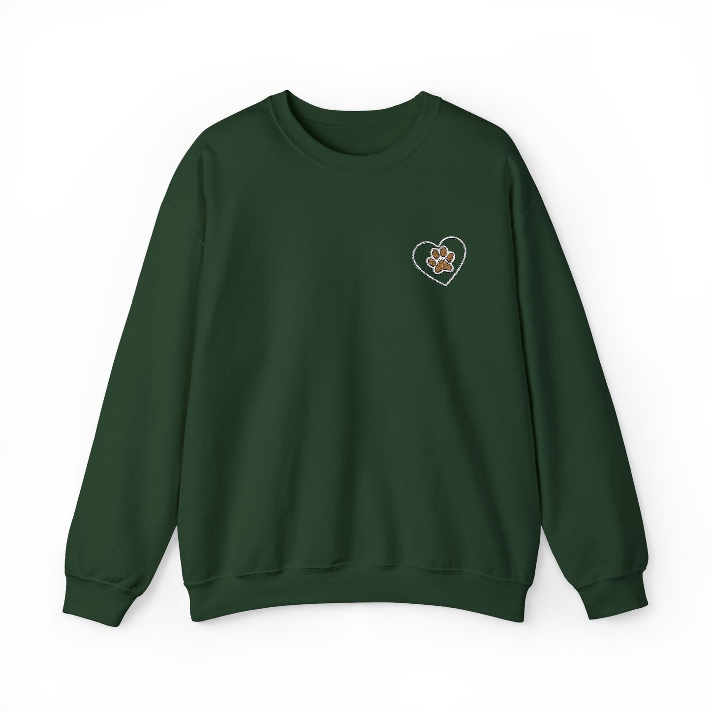 Paw in Heart Embroidered  Sweatshirt, Dog Lover Gift, Animal Embroidered Jumper, Pet Owner Apparel, Cozy Pullover, Cute Graphic Top