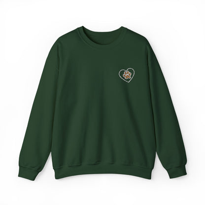 Paw in Heart Embroidered  Sweatshirt, Dog Lover Gift, Animal Embroidered Jumper, Pet Owner Apparel, Cozy Pullover, Cute Graphic Top