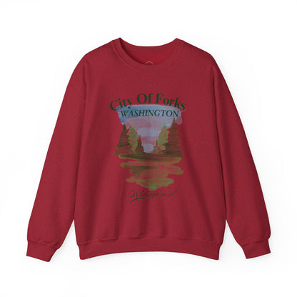 City of Forks  Sweatshirt  Forrest Crew Neck Sweatshirt