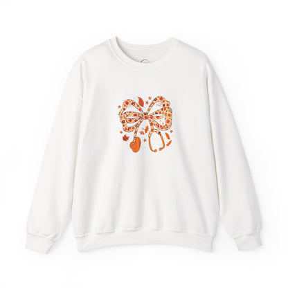 Leopard Bow Paw Print Crewneck Sweatshirt