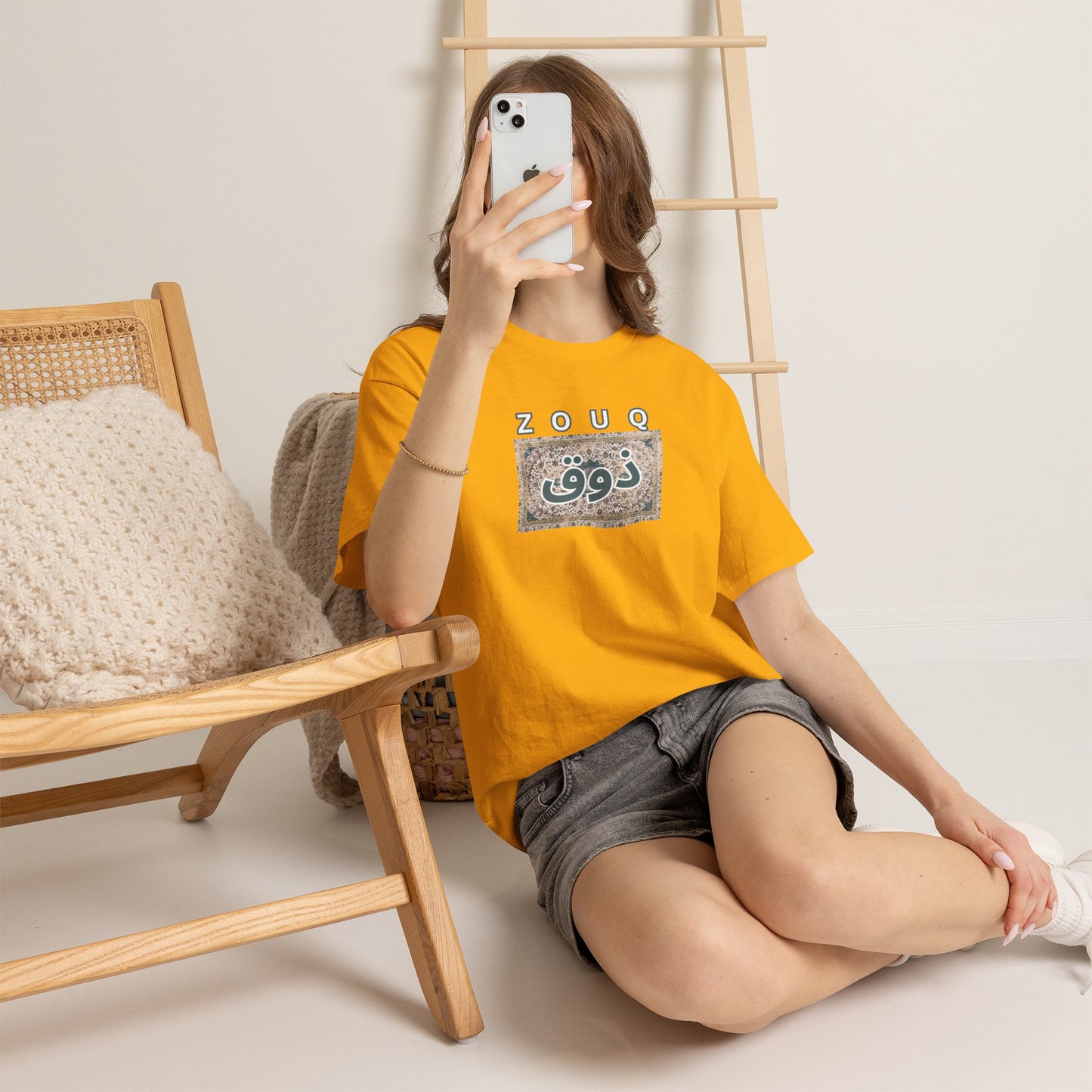 Zouq Arabic Graphic Tee — "ZOUQ / ذوق" Vintage Mosaic Design