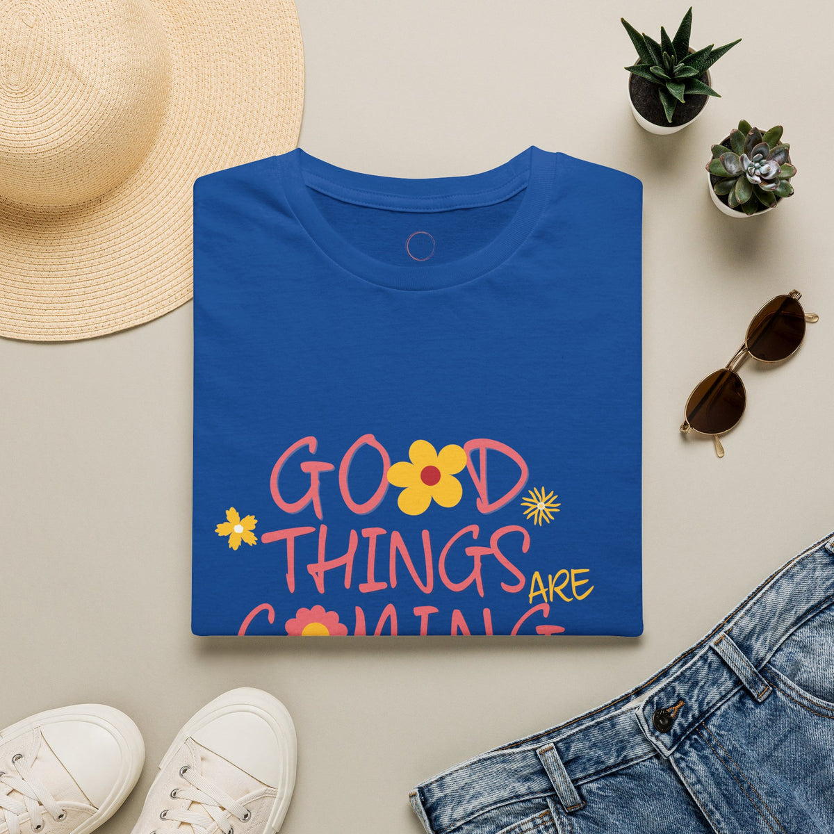 Good Things Are Coming T-Shirt — Positive Floral Graphic Tee