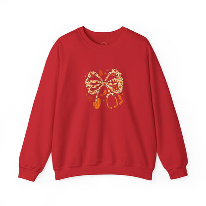 Leopard Bow Paw Print Crewneck Sweatshirt