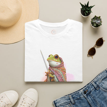 Frog Knight T-Shirt — 'Huzzah' Medieval Amphibian Graphic Tee