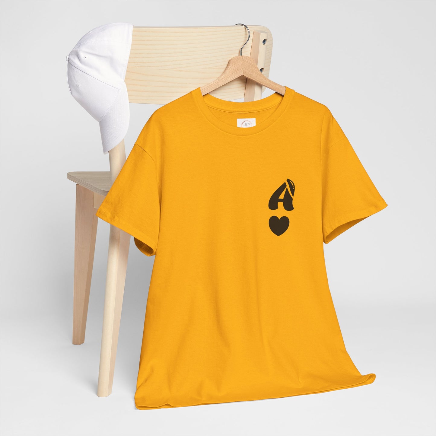 Initial Heart Tee — Minimalist 'A' Monogram T-Shirt