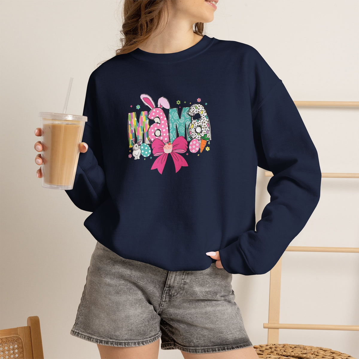 Mama Floral Ribbon Sweatshirt