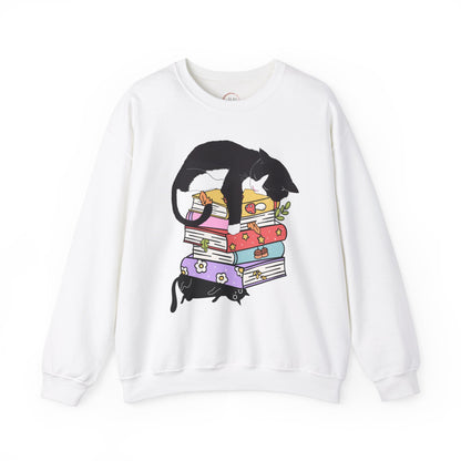 Cat Book Sweatshirt, Cat Lover T-Shirt, Gift for Cat Lover