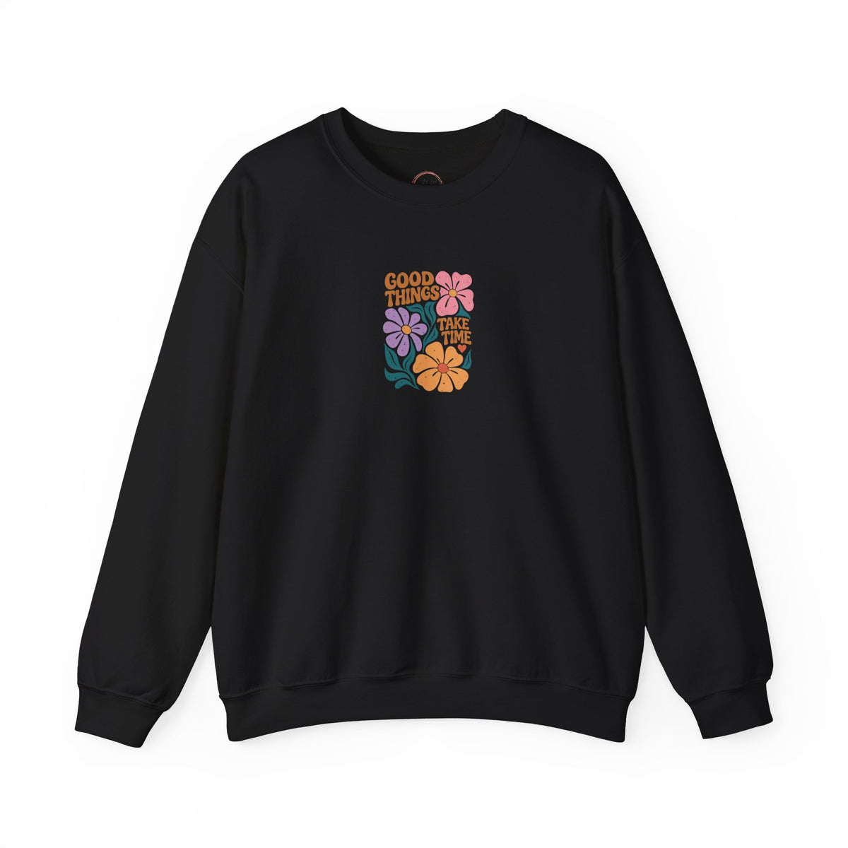 A black crewneck sweatshirt featuring a graphic print of a basketball player on a skateboard in front of the word 'CORBES' in blue with a red outline, and the word 'Ally' written in pink script above it.