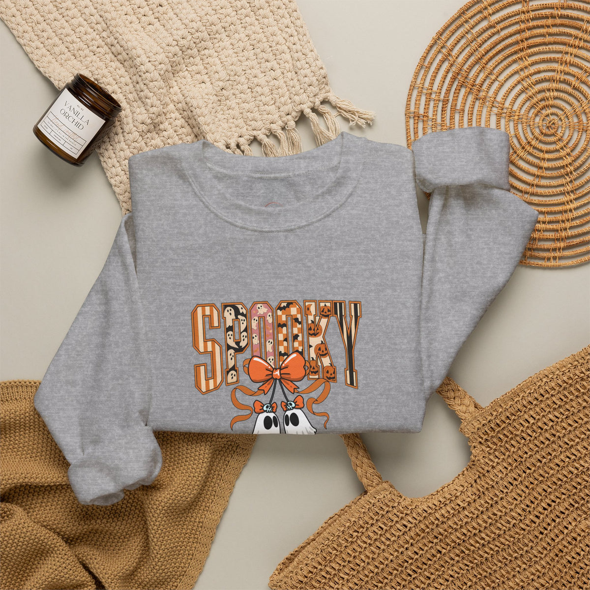 Spooky Ghost Pumpkin Crewneck Sweatshirt