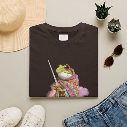 Frog Knight T-Shirt — 'Huzzah' Medieval Amphibian Graphic Tee