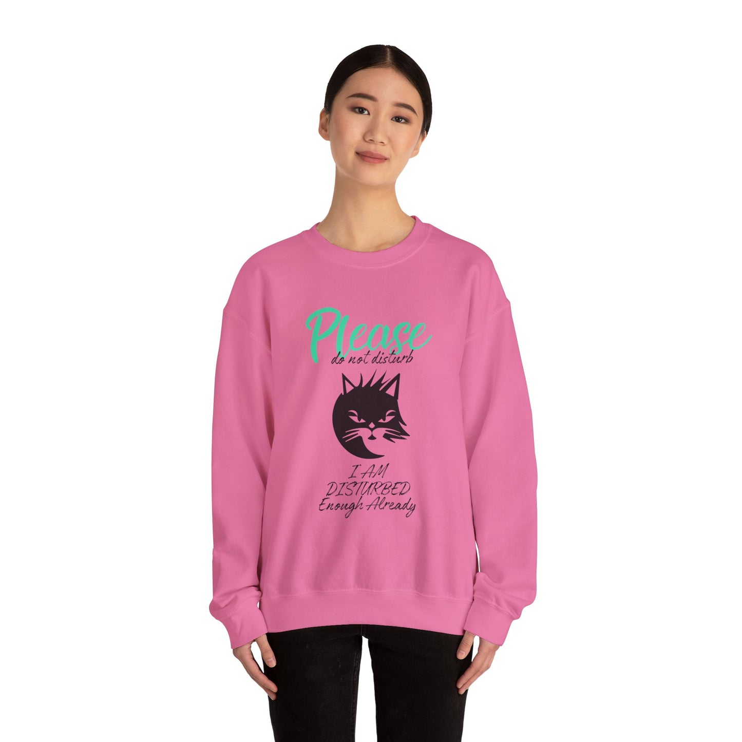 Please Do Not Disturb Cat Unisex Crewneck Sweatshirt