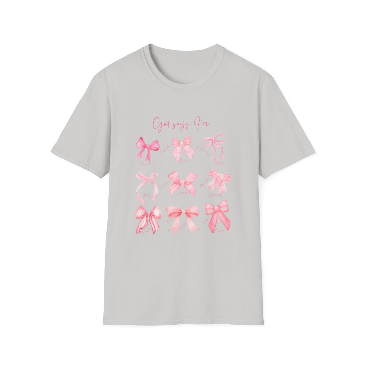 Bow Unisex Softstyle T-Shirt - Elegant Bow Design, Cute Tee for Men and Women, Stylish Shirt for Casual Wear, Gift for Fashion Lovers,