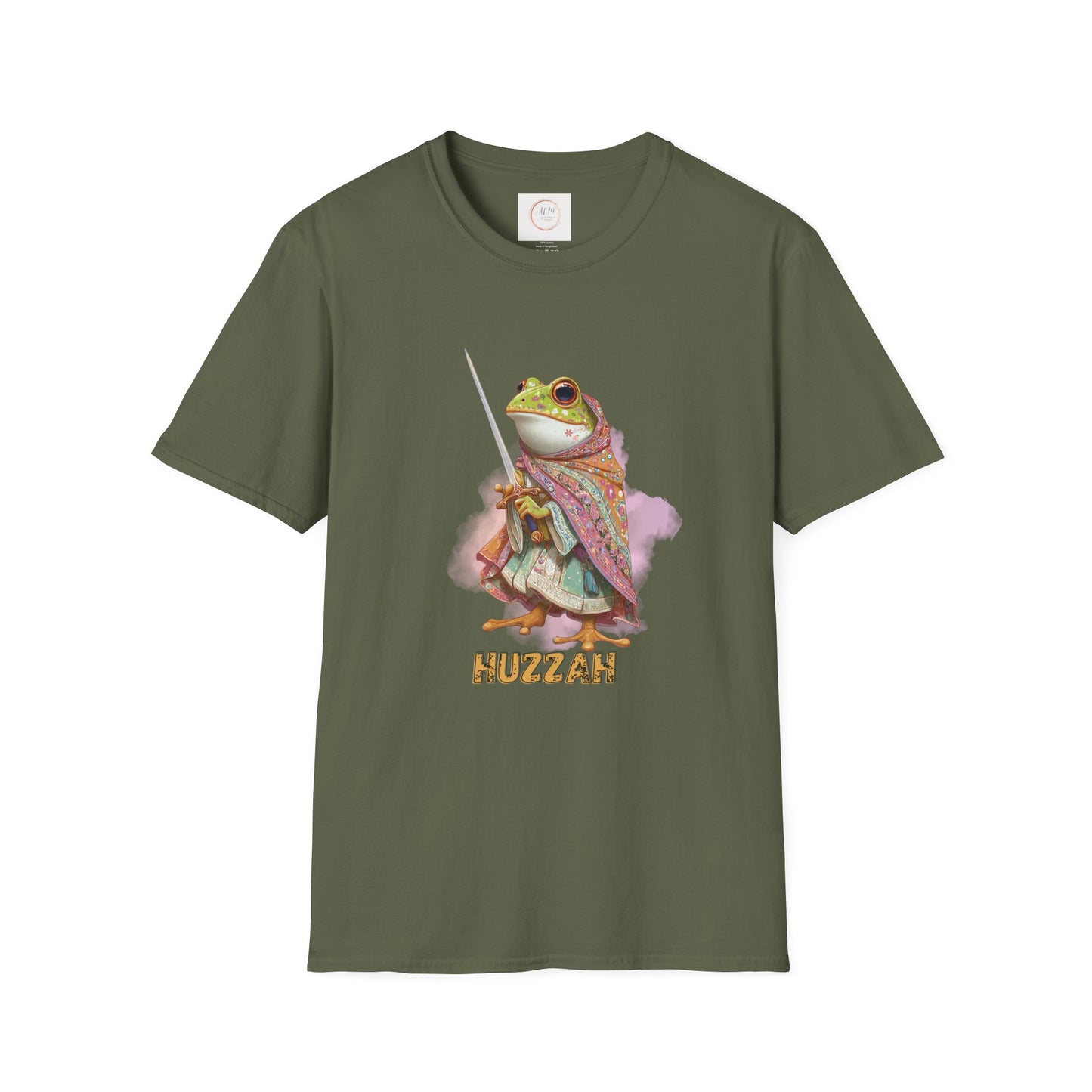 Frog Knight T-Shirt — 'Huzzah' Medieval Amphibian Graphic Tee