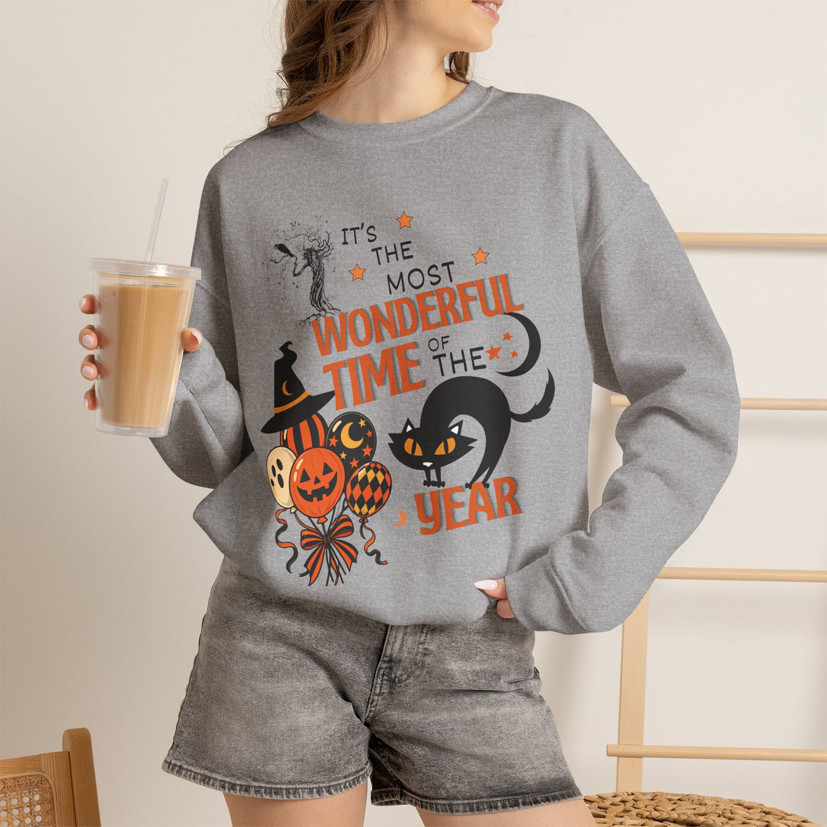 Halloween Sweatshirt — "It's the Most Wonderful Time of the Year" Cozy Crewneck