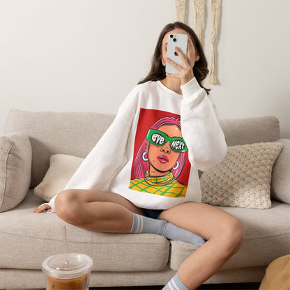 Graphic Sweatshirt — 'Bye Next' Retro Pop Art Girl Crewneck
