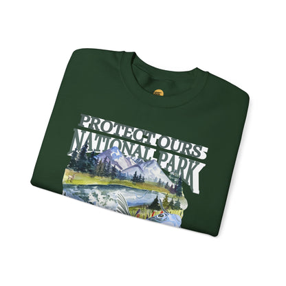 Nature Lover's Crewneck Sweatshirt - Protect Our National Park, Gift for Hikers, Eco-Friendly Apparel, Outdoor Adventure Clothing