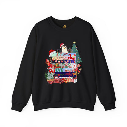 Festive Penguin Crewneck Sweatshirt, Winter Clothing, Holiday Gift, Cozy Sweater, Christmas Sweatshirt, Casual Wear