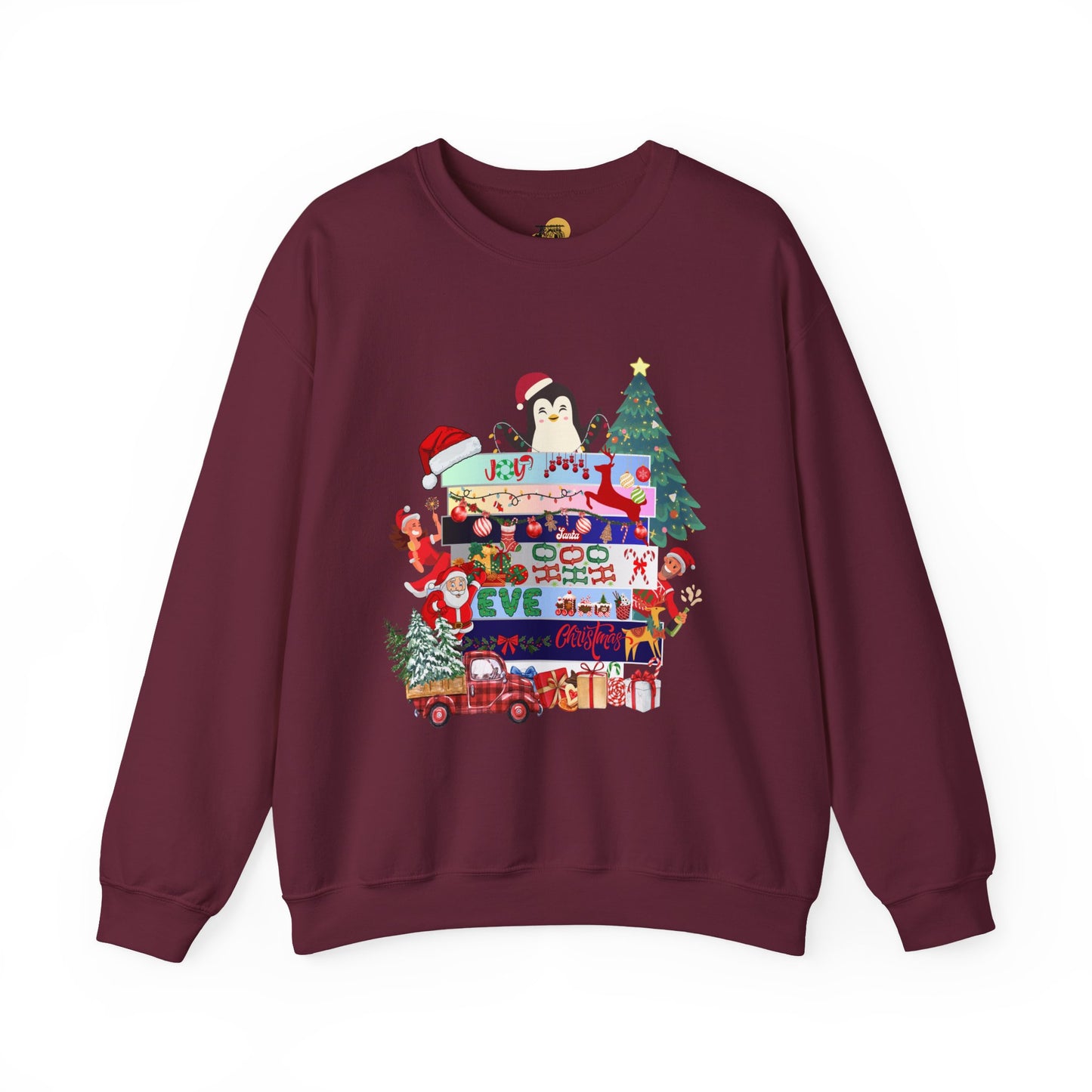 Festive Penguin Crewneck Sweatshirt, Winter Clothing, Holiday Gift, Cozy Sweater, Christmas Sweatshirt, Casual Wear