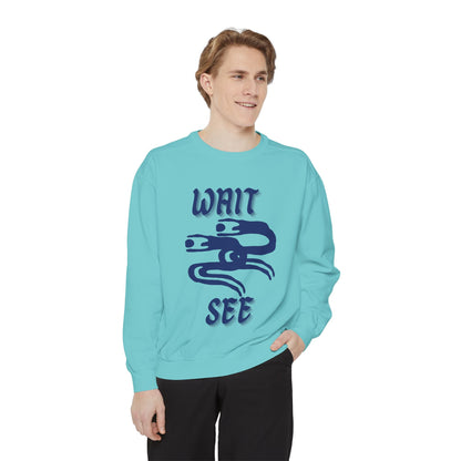 Garment-Dyed Sweatshirt - 'Wait and See' Design