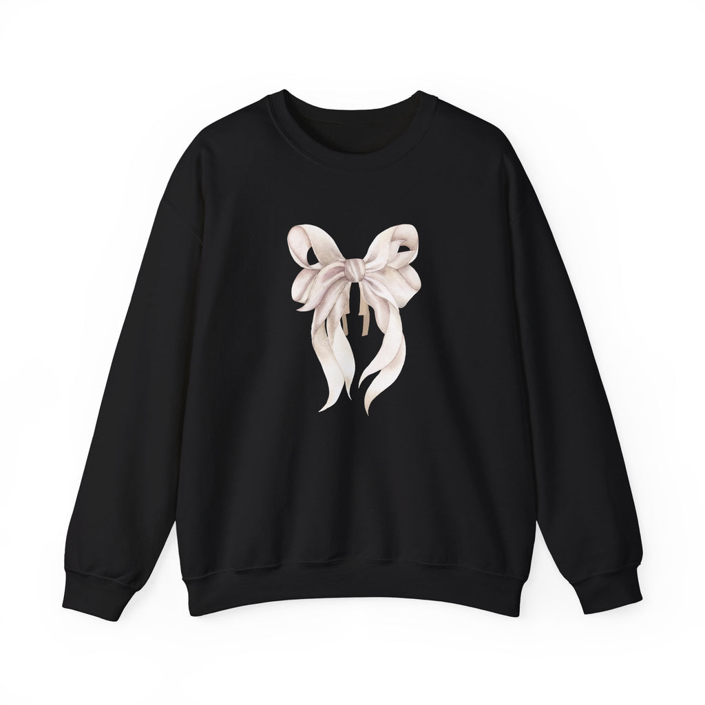 Bow Sweatshirt, Coquette Girl Sweatshirt, Feminine Floral Bow Crewneck