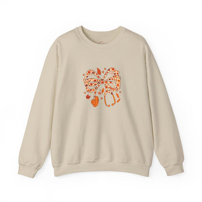 Leopard Bow Paw Print Crewneck Sweatshirt