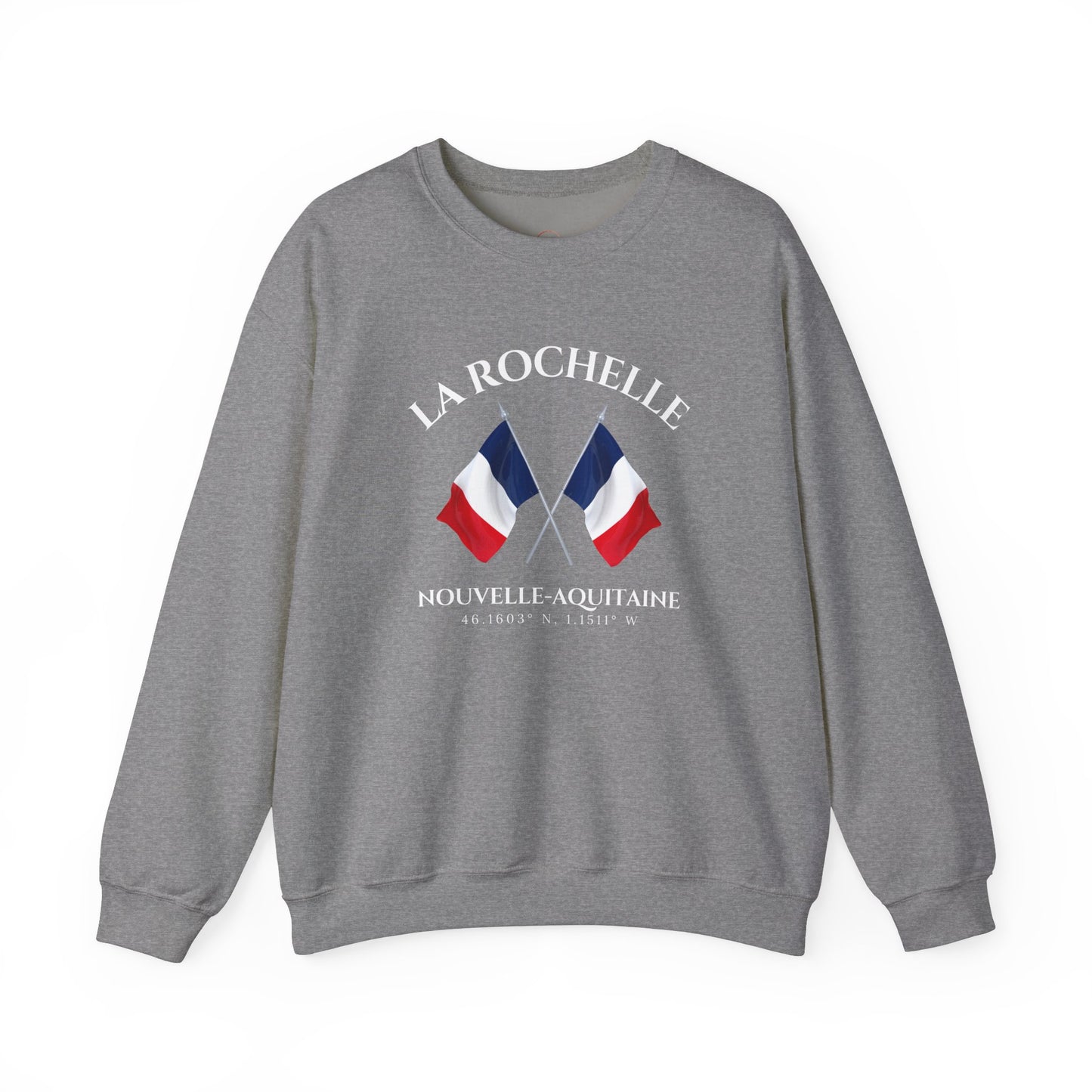 La Rochelle Unisex Sweatshirt, Heather France Sweater, Crewneck Jumper, French