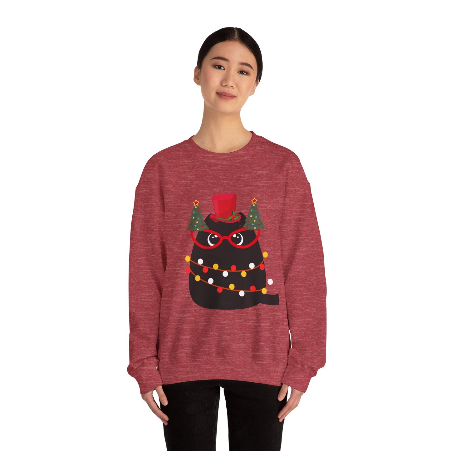 Christmas Cat Crewneck Sweatshirt