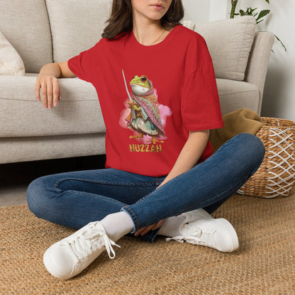 Frog Knight T-Shirt — 'Huzzah' Medieval Amphibian Graphic Tee