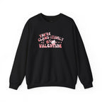 Cat Bow Valentine Unisex Sweatshirt, Claws-itively Adorable Gift, Funny Valentine's Day Jumper, Cute Kitty Lover Top, Heart Design Pullover,