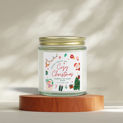 Christmas Scented Candles, Coconut Apricot Wax (4oz, 9oz)