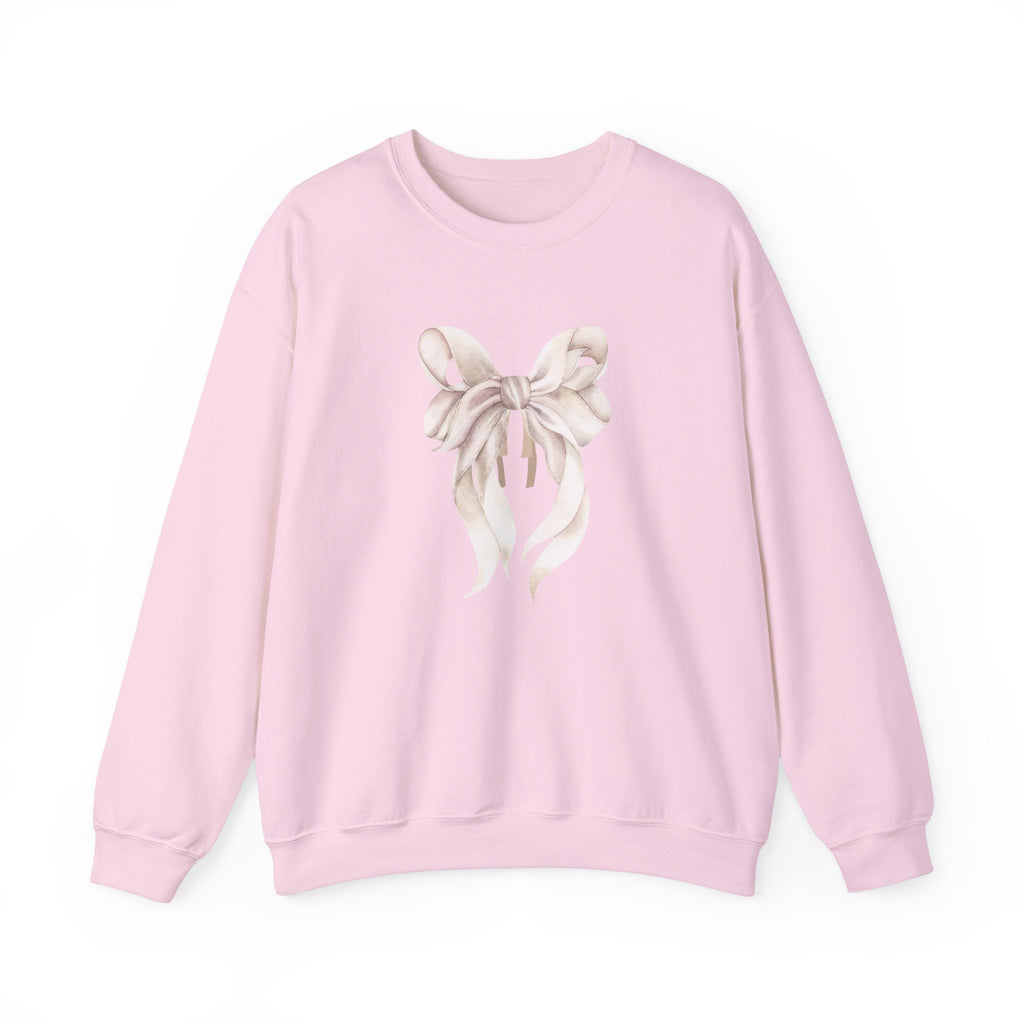 Bow Sweatshirt, Coquette Girl Sweatshirt, Feminine Floral Bow Crewneck