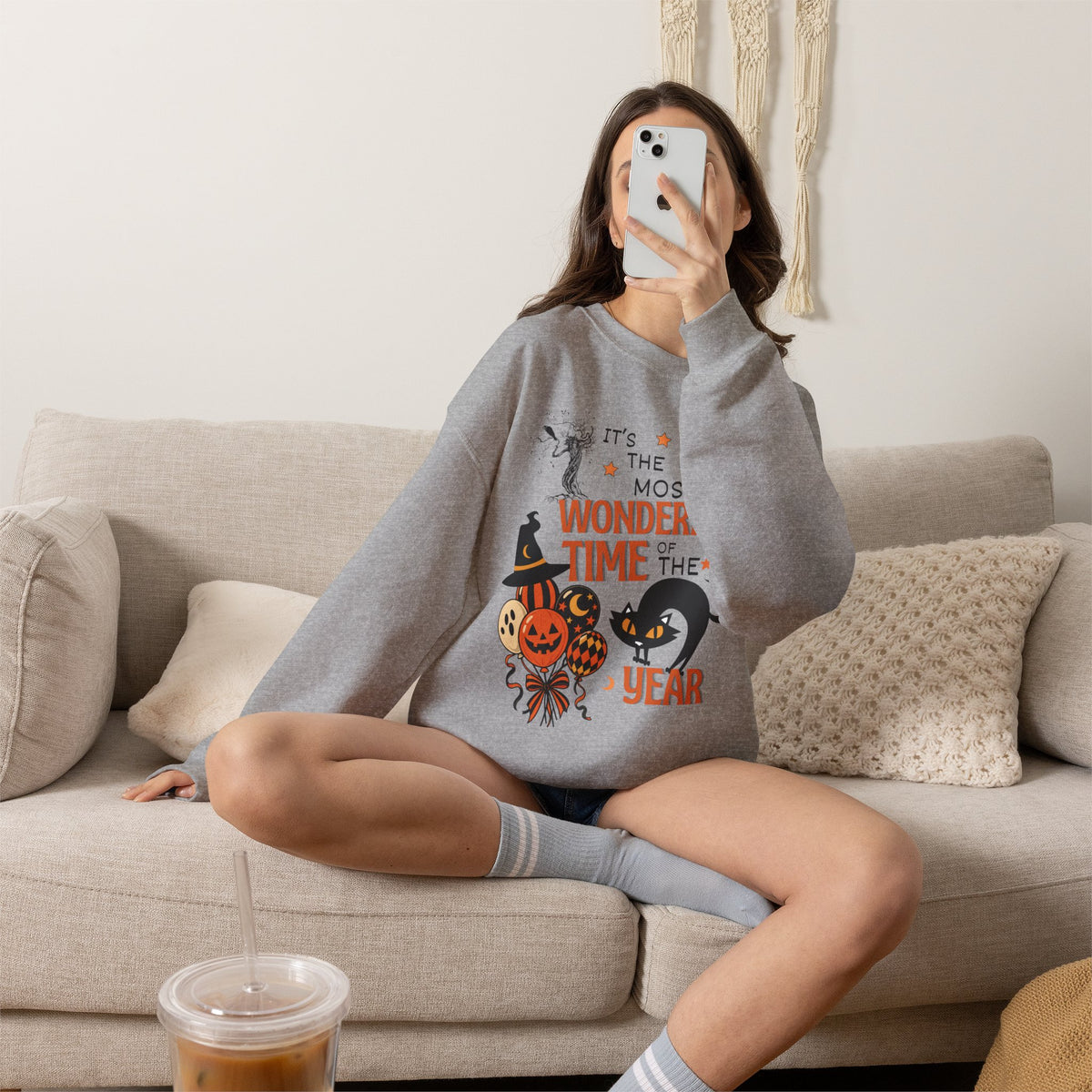 Halloween Sweatshirt — "It's the Most Wonderful Time of the Year" Cozy Crewneck