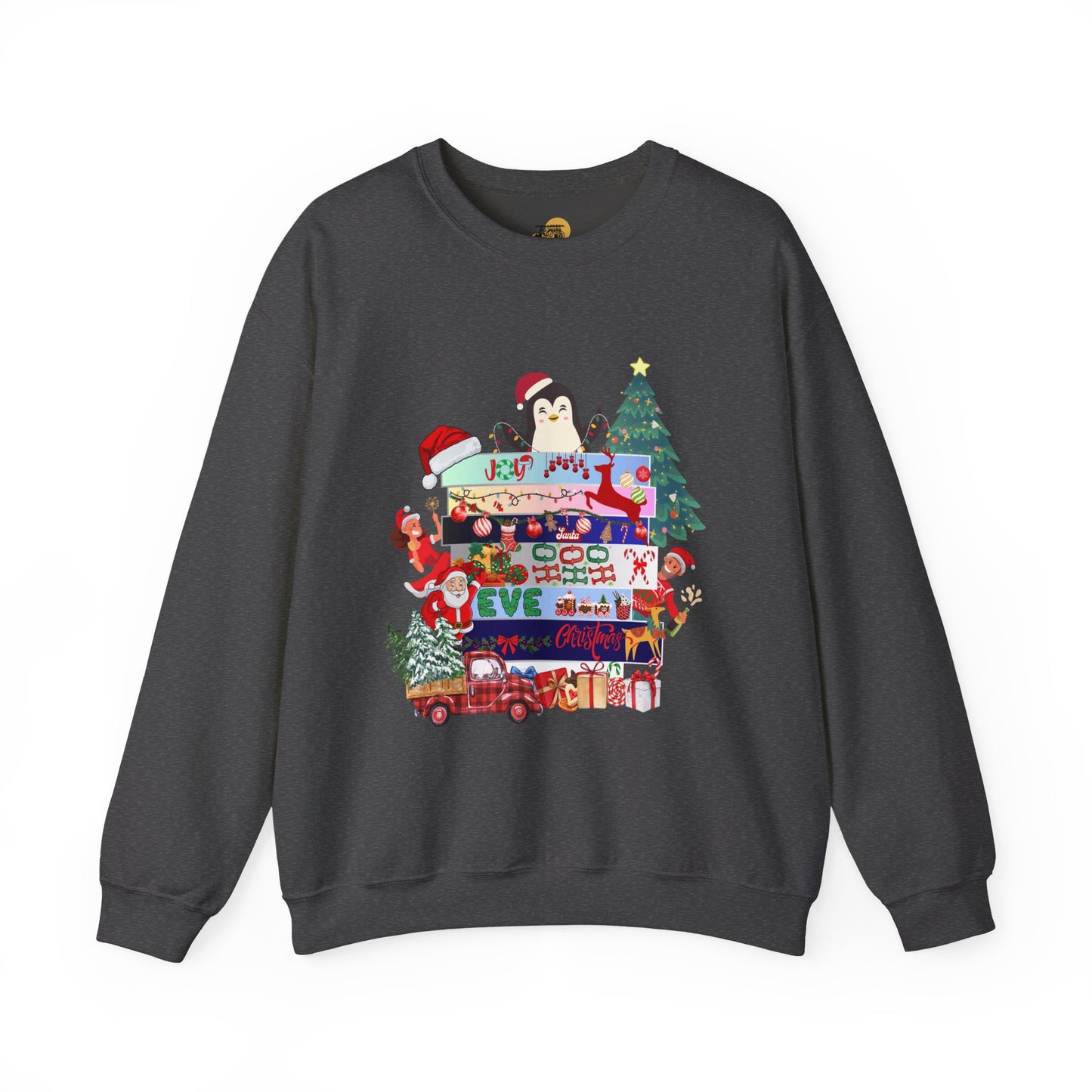 Festive Penguin Crewneck Sweatshirt, Winter Clothing, Holiday Gift, Cozy Sweater, Christmas Sweatshirt, Casual Wear