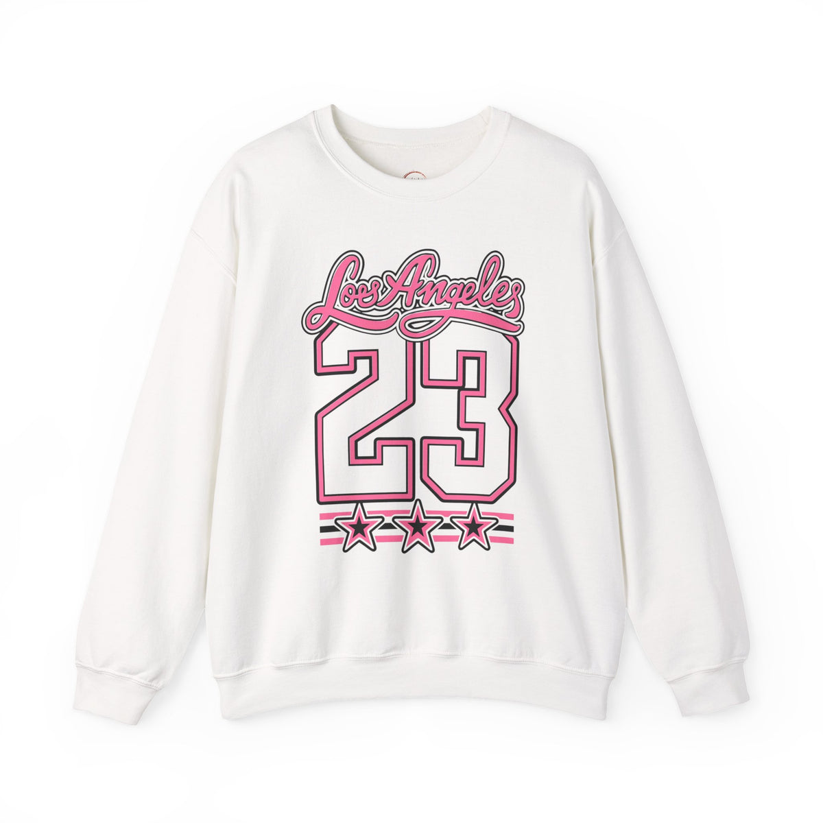 Los Angeles 23 Retro Crewneck Sweatshirt — Pink Varsity Style